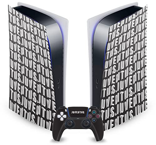 Head Case Designs Offizielle Juventus Football Club Muster Kunst Vinyl Frontplatte Haut Gaming Aufkleber kompatibel mit Sony PlayStation 5 PS5 Digital Edition Console and DualSense Controller