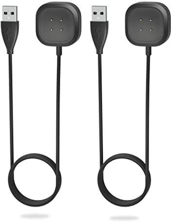 Sinoacc Ladegerät Kompatibel mit Fitbit Sense Versa 3 Ladekabel 100Cm/3.3Ft Fitbit Sense 2,Sense,Versa 4,Versa 3 Magnetisches USB Kabel Smartwatch Zubehör - 2Pack