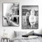 CULASIGN 2 Stück Premium Poster Set Ohne Rahmen, Schwarz Und Weiß Alpaka, Moderne Wandkunst Tier Bilder, Wandbilder Deko für Wohnzimmer Büro Flur Eingang (40x50cm)