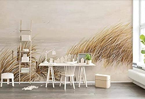 Wandbild Schilf Möwe Gras Vliestapete Fototapete Wanddeko Wandbild-250cm×170cm