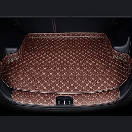 Kofferraummatte für BMW i4 G26 2021+, Kofferraummatte aus Leder, Kofferraumwanne Autoschutzinnenraum Hohe Seite,Brown