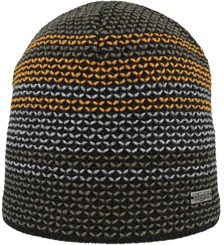 Eisglut Unisex Arrono Strickmütze, Schwarz.kurkuma, Einheitsgröße EU