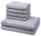 Möve - 6 teiliges Frottier-Set - Superwuschel (4 X Handtuch 2 X Duschtuch im Set) - 520 g/m2 - Baumwolle - Walkfrottee - saugstark - weich und flauschig - Silver