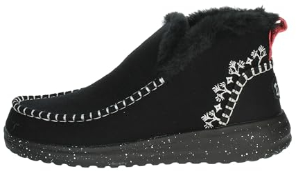 Hey Dude Denny Faux Shearling Schwarz 40