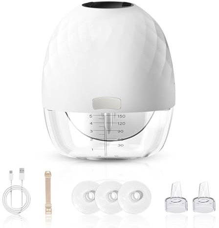 Sacaleches Electricos, Extractor de Leche Materna Portátil, Bomba de Manos Libres, Eficiente Extractor de Leche Materna Con 4 Modos y 9 Niveles, con Pantalla LCD, con bridas de 18/20/22mm