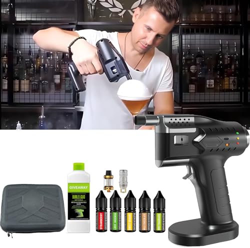 Ddasam Fumoir a froid,kit de Fumeur de Cocktail,Machine à bulles à cocktail, cocktail gun, fumoir a froid kit de fumeur, Pistolet à Bulles fumé pour Aliments de Cuisine