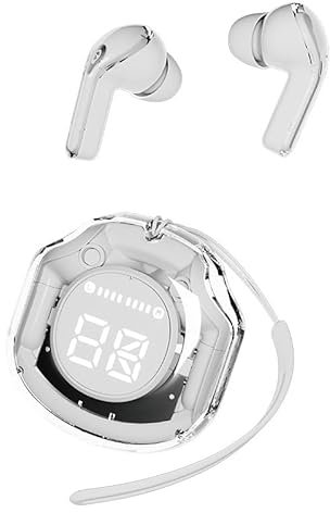 Wireless Earbuds Bluetooth Headphones 60H Playtime Earbuds with LED Power Display Charging Case Earphones in-Ear Earbud Wireless Charging Case Touch Control Built-in Mic for Sports Waterproof Earphone