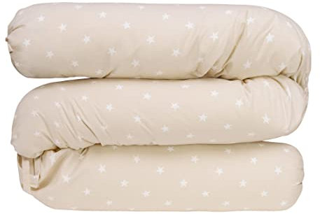 baby idea Cuscino Allattamento Multiuso Cilindrico Nido per Il Letto Sfoderabile Made in Italy (Stella Beige)