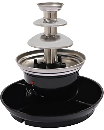 Schokoladenbrunnen Elektrisch, Mini Schokoladen Brunnen aus Rostfreiem Edelstahl, Fließfunktion, 1lb, 3 Ebenen Schokoladenbrunnen Schokolade, Schokofondue Sets