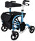 Faltbarer Rollator für ältere Menschen, zusammenklappbare Rollatoren, Gehhilfe in Aluminium, Krankenhaus-Essentials, leicht zu tragen, ältere Menschen, Armlehne, Krücken, 4 Räder, ergonomische Griffe