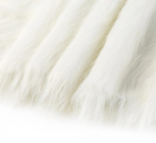 maikeduo Kunstfell Zum Basteln, 50 X 180 cm Fell Zum Basteln, Quadratischer Aufnäher Zum Kunstfell Basteln Zwergenkostüm Bodendekoration Matte Kunstleder Fell Stoff (Weiß)