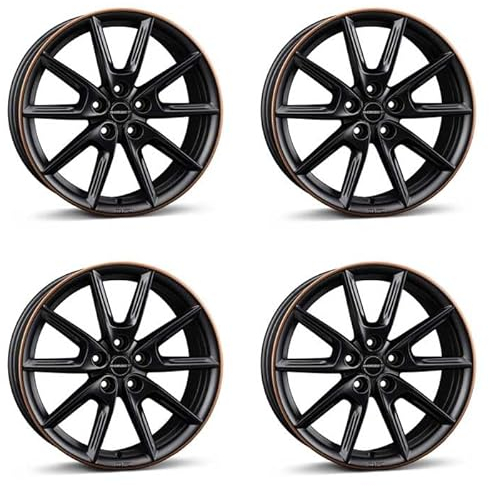 4x Borbet Felgen LX18 8.0x18 ET40 5x112 black matt rim copper kompatibel mit Seat Alhambra Altea Ateca Exeo Leon Tarraco Toledo