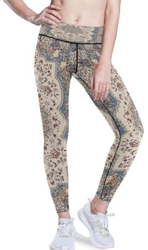 Yoga-Hose für Frauen mit Hoher Taille,Kunst Mandala Fitnessstudio Trainieren Laufen Hose Yoga Leggings für Frauen indisch Boho