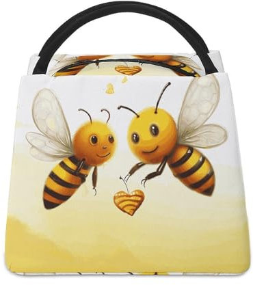 Lunchtasche, isolierte Lunchbox für Damen und Herren, Kühltasche, wiederverwendbare Lunchtasche, Biene, Liebe, Honig, Lunch-Tasche für die Arbeit