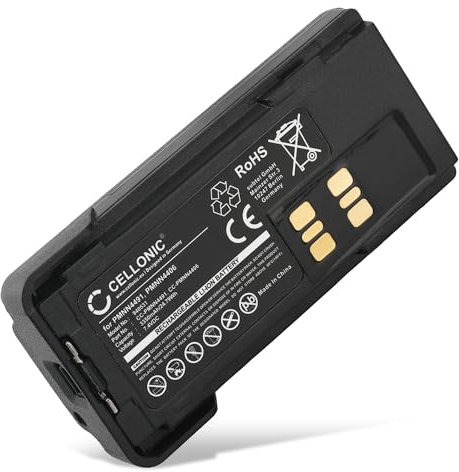 CELLONIC, Batterie pour Talkie-walkie Compatible avec Motorola DP4400E, PMNN4409BR, DP2400, PMNN4491 (7.4v, 3350mAh)