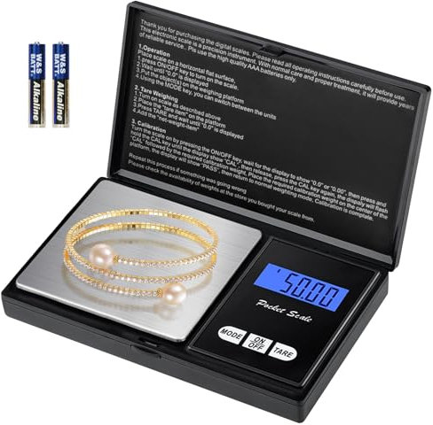 200g/0, 01g Taschenwaage, Digitale Küchenwaage, tragbare Taschenwaage mit beleuchteter LCD-Anzeige Digitale Waage Feinwaage Digitalwaage Goldwaage Münzwaage, Batterien im Lieferumfang enthalten
