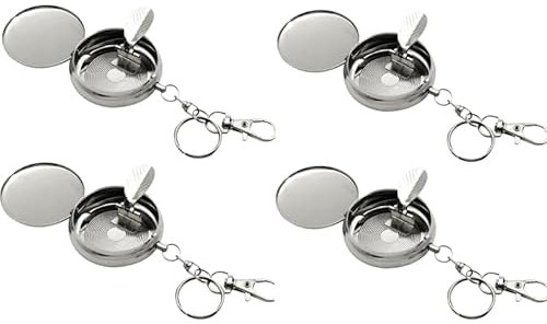4x Metall Taschen-Aschenbecher Ascher für die Hosentasche als Schlüsselanhänger