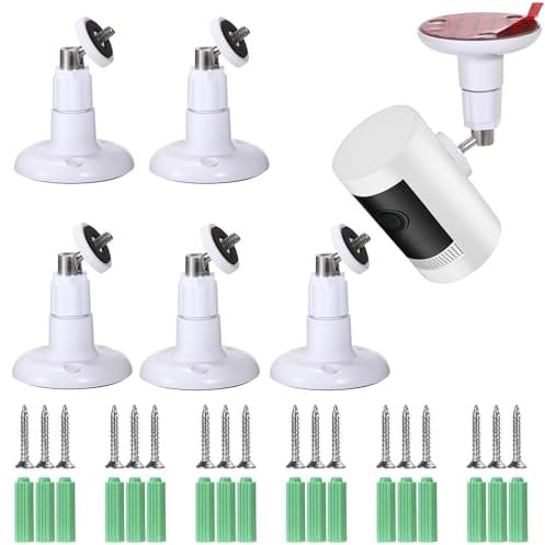 TOLIDA 6 Packungen Ring-Kamerahalterung – Wandmontierte ABS-Halterung für Arlo-Kamera, kompatibel mit Ring Stick Up Cam Akku/Plug-in/Kamera Pro Akku/Ring Indoor Cam (1. Gen), Outdoor/Ind