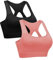 Litherday Reggiseno Sportivo Donna Top Sportivo Donna Fitness Abbigliamento Palestra Donna con Imbottito Push-Up per Ginnastica Corsa Jogging Yoga Nero+Rosa M