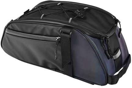 Refein Rear Bike Rack Bag with Rain Cover, Bicycle Bag Trunk Rear Rack Bag Bike Panniers Bike Accessories Basket Storage Upgraded Multiple Compartments Bike Pannier Rack Bag with reflective strips