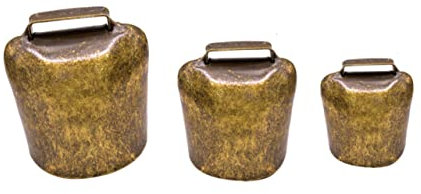 POPETPOP Hirtenglocke Tierglockenanhänger Für Schafe Pferde Kühe Dicke Kleine Glocke Aus Eisen Bronzefarbenes Landwirtschaftszubehör Klarer Klang Zur Viehverfolgung 2 Stück Tragbar