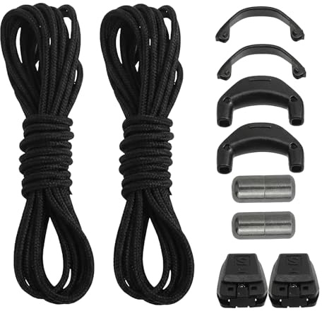 Quicklace Replacement Kit for Salomon, No Tie Elastic Shoe Laces with Lock | Elastic replacement laces with locking system, compatible with Salomon Quicklace shoes for running, hiking and skiing, 140cm