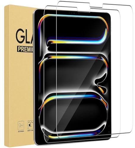 Andwing für Panzer Schutz Glas für iPad Pro 11 Zoll (2022,2021,2020,2018) und iPad Air 5/4. Generation(10,9 Zoll), 9H Härte Schutzfolie, mit Schablone, bläschenfrei, kratzfest, 2 Stück