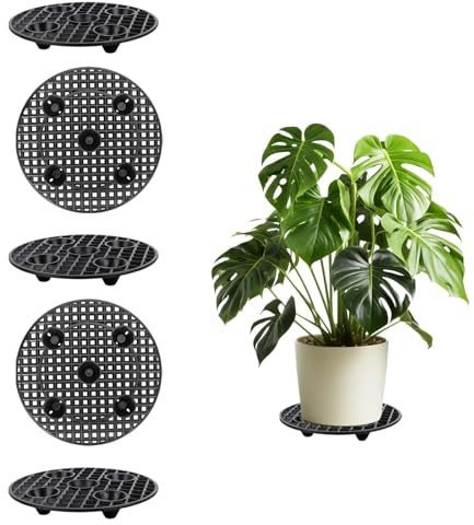 ZHYUAN 5 Stück 30 cm Kunststoff Blumentopf Untersetzer,Blumentöpfe Mesh Pads, Blumentopf Untersetzer Drainage Mesh, Bonsai Gitter, Pflanzenwurzelschutz, für den Innen- und Außenbereich geeignet