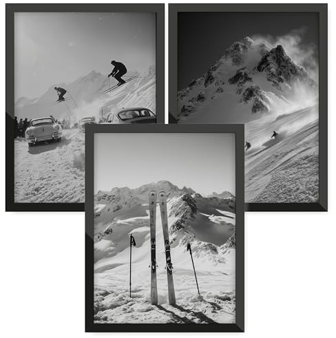 Donari Ski Poster Set – Wandbilder mit Winter- & Skimotiven | Alpen, Schnee & Berglandschaften | Premium-Druck | Geschenkidee für Skifahrer & Bergliebhaber (Set 4, 50x70 cm, Ohne Rahmen)