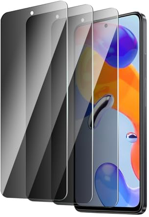 QZYWIKA Protection écran pour xiaomi redmi note 11 pro, Anti espion 3 Pièces, Film en verre trempé de dureté 9H Anti-Rayures Anti-Empreinte Installation Facile