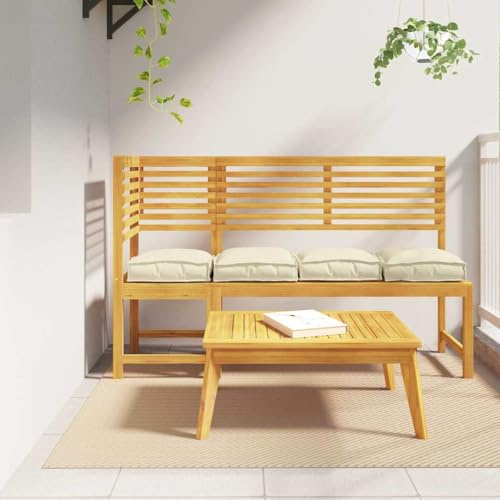 Frdhee Bodenkissen Groß,Palettkissen für geeigneten Sitz 4 pcs Creme 40 x 40 x 8 cm für Balkonstühle, Gartenstuhl, Bänke