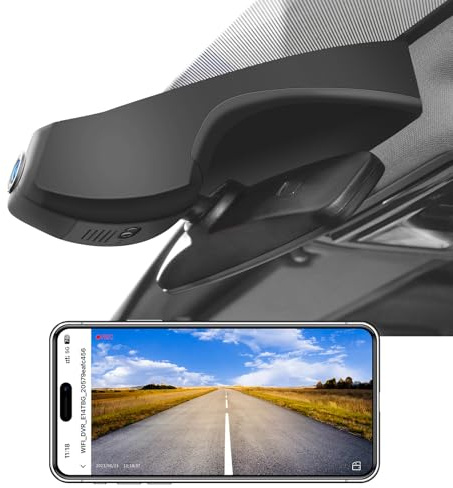 4K Dash Cam Custom fit for VW T-ROC & T-ROC Cabrio 2018-2025 (Model B Black), Trend Life Style R-Line etc, OEM Look, UHD 2160P Video, App & WiFi, Loop Recording, 64GB Card