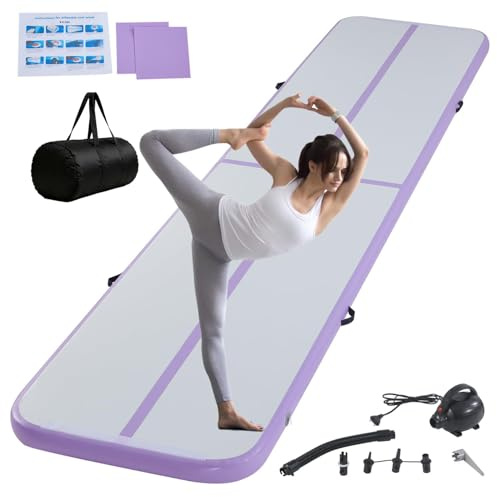 Air Turn Track Matte 2/3/4/5/6M Turnen Matten，Aufblasbar Gymnastikmatte Yogamatte Camping Trainingsmatte für Zuhause/Training/Tumbling/Yoga/Outdoor/Fitness，Rutschfest & Wasserdicht
