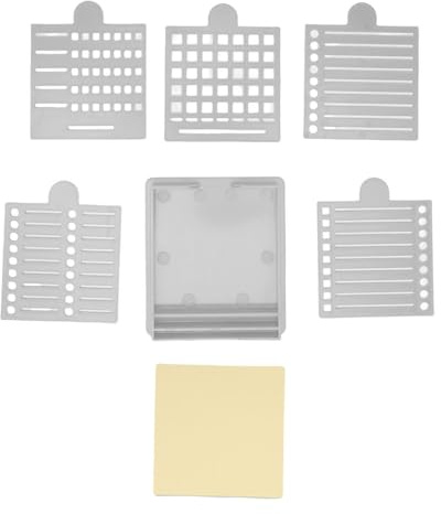 QWUUYEC Soporte para Notas Adhesivas con 5 Plantillas, Dispensador Práctico de ABS, Compatible con Notas de 3x3 Pulgadas - Organiza y Protege Tus Notas, Ideal para Oficina, Hogar y Escue (Gris)