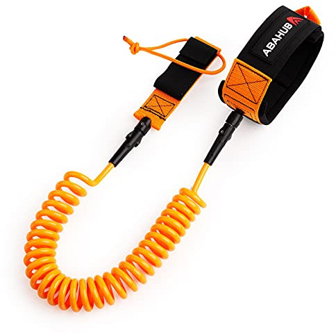 Abahub Sup Leash, Accesorio Sup, Tabla de Surf Leash Board Sup Safety Line, Negro/Azul/Naranja/Verde/Amarillo/Blanco/Transparente/Rojo Correa de 10ft 7 mm para Adultos