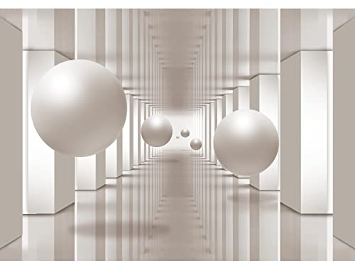 Runa Art Papier peint intissé 3D Abstrakt 352 x 250 cm Toison Mur XXL Tableaux Muraux Tapisserie Photo Décoration Murale Salon Chambre beige 9183011a