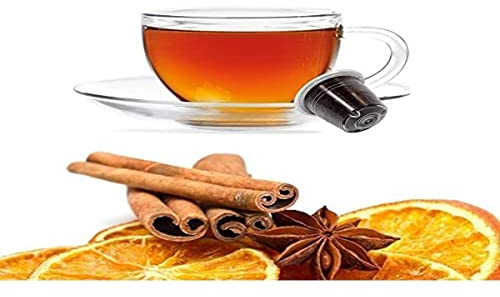 Kickkick Arancia e Cannella Capsule Compatibili Nespresso (50PZ) Made in Italy Tisana alla Cannella e Arancia Naturale Cialde Solubili per Macchina da Caffè Nespresso