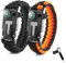 HONYAO Paracord Armband Survival Gear Multifunktions Kit mit Eingebautem Kompass, Feuerstarter, Notfallmesser & Whistle - Schnellwechsel Slim Buckle Design Wanderausrüstung (2 Stück + Geschenk)