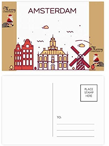 Amsterdam Flaches Landmark Santa Claus Geschenk-Postkarte, 20 Stück