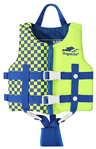 Kinder Schwimmweste Schwimmjacke Junge Mädchen Schwimm Weste aus Neopren Schwimmen Lernen Floatation Schwimmen Jacke Grün 4-6 Jahre