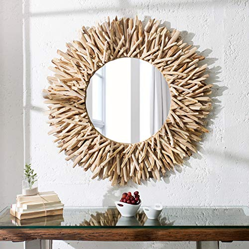 cagü edler Design Wandspiegel SIBU Natur aus unbehandeltem Treibholz handgefertigt 80cm