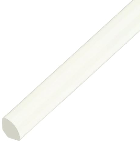uPVC Plastic Quadrant Trim - Window/Tile Beading -13mm x 1m Length x 5 Pack - White Ash