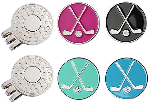 GOLTERS Golfball-Marker mit magnetischen Hut-Clips, Spar-Set für Männer, Frauen, Kinder, Golfer, langlebig, stark, lässt Sich leicht an der Golfkappe befestigen, Premium-Geschenke (Golfschläger)
