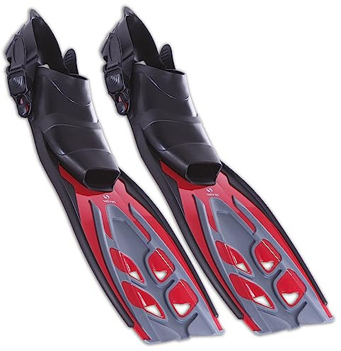 Salvas Schwimmflossen Tonic Schnorchel Lang Flosse Fersen Band Verstellbar 36-47 Rot 36/41