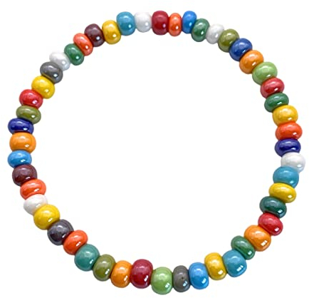 Murano Passion Bracelet en Verre de Murano, Bracelet perlé en Verre de Murano, Bracelet Arc-en-Ciel, Bracelet en Verre, Bracelet en Perles de Verre de Murano, Bracelet Extensible élastique