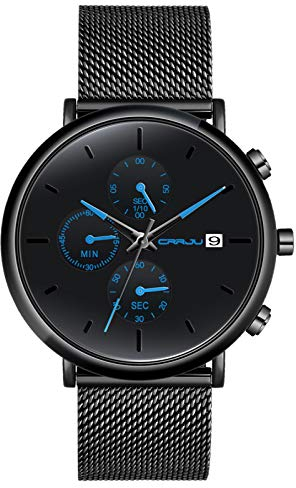SUPBRO Herren Uhr Männer Wasserdicht Armbanduhr Analog Zifferblatt Business Uhr Datum Ultra Dünne mit Mesh-Armband Designer