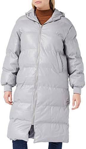 NA-KD Hooded Long Jacket Chaquetas, Gris, 34 para Mujer
