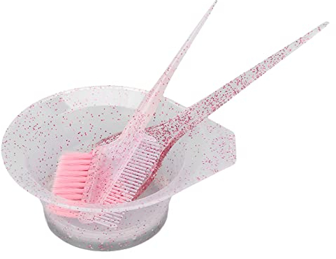 Hapivida Pinceles para teñir Cabello, Juego de 3 brochas y Cuencos con Mango Antideslizante y Base Estable, Material de Nailon, Herramientas Completas para Uso en el salón del hogar