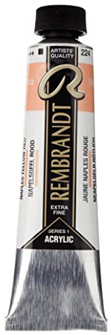 Rembrandt Acrylic Colour - Peinture acrylique à corps épais Tube 40 ml - Jaune de Naples rouge 224 - Haute résistance à la lumière - Qualité professionnelle