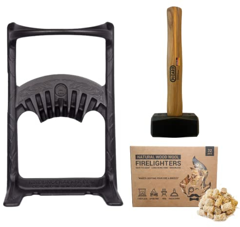 Kindling Cracker King Feuerholzspalter Set inkl. Hammer und Natürliche Feueranzünder